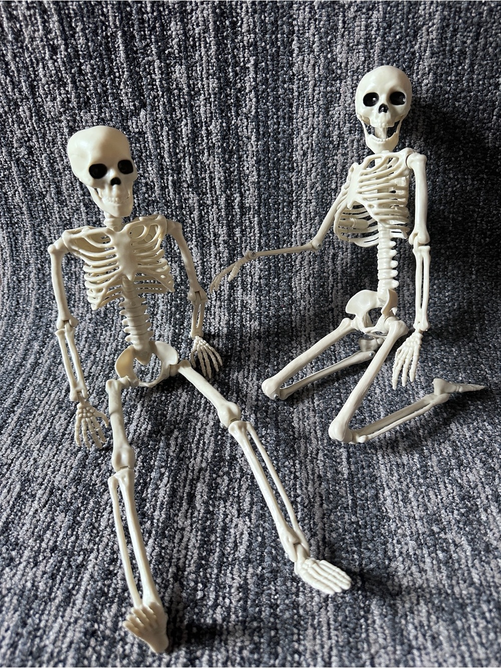 Cream Poseable Skeleton Figurines - Set of 2